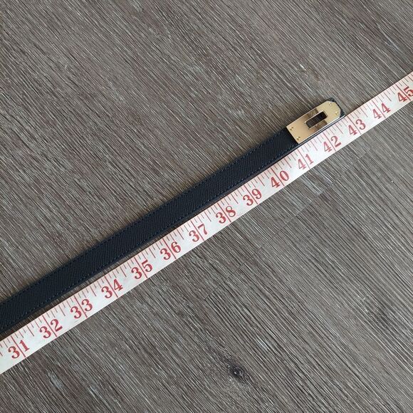 Black Skinny Adjustabla Waist Lock Belt 43" Long - Picture 4 of 5